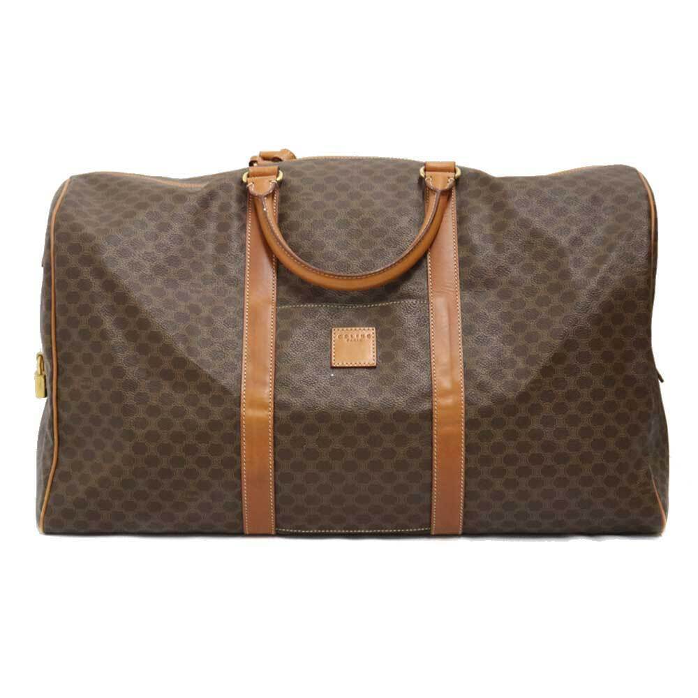 Celine Macadam Boston bag travel duffle bag brown canvas